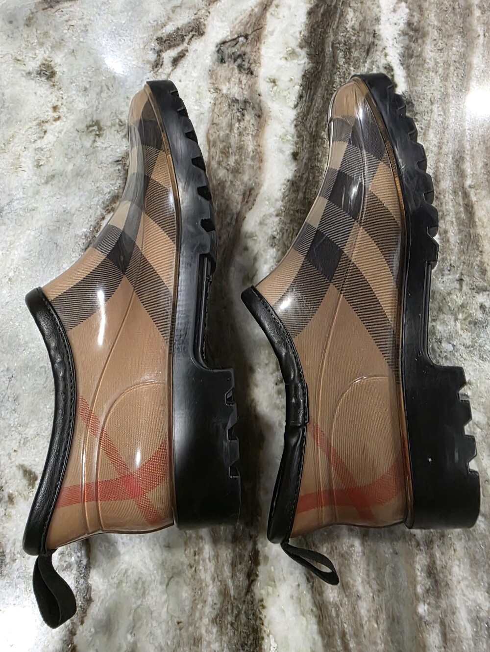 Burberry Nova Check Rain Clog Mules Size 39 Rubber Lug Sole Slip On Boots Mule 8 - Picture 11 of 13